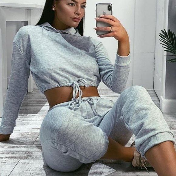 KRUZE Women's Oversized Hoodie & Jogger Set - Long Sleeve Tracksuit, Fleece Lined